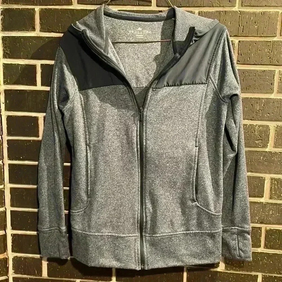 Adidas Women's Medium Gray/Slate Blue Zip Up Hoodie - Picture 1 of 10